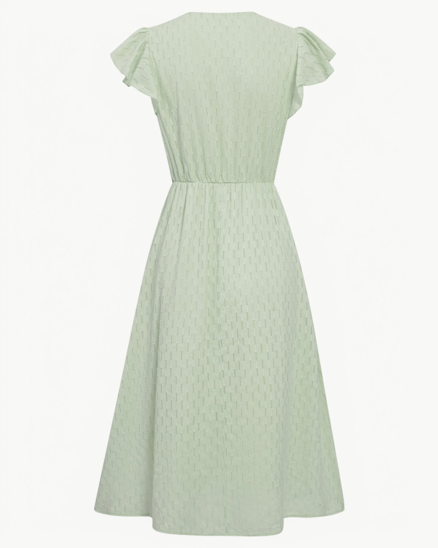 Belicia | Dress with V-neck and ruffled sleeves
