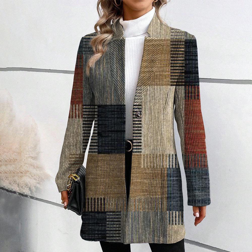 Angélica | Elegant wool blazer with printed pattern