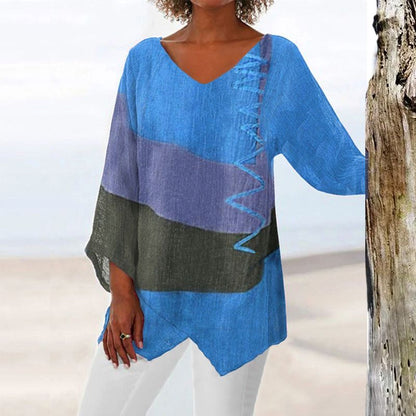 Hélène | Asymmetrical blouse for women with a bohemian style
