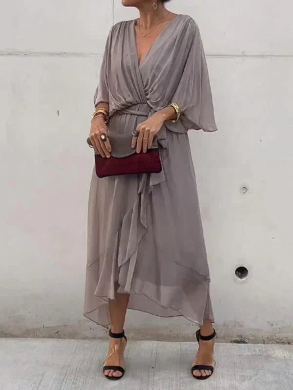 Monica | Chiffon dress with V-neck