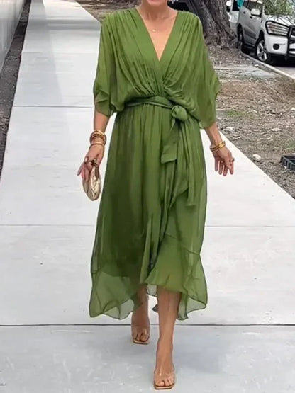 Monica | Chiffon dress with V-neck