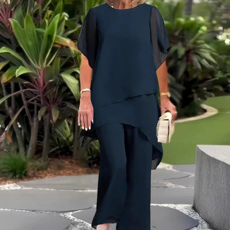 Herlene | Elegant irregular top and pants set