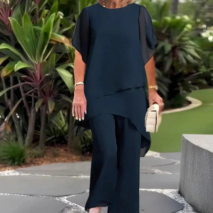 Herlene | Elegant irregular top and pants set